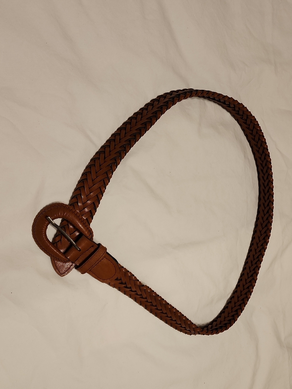 Woven Leather Belt - Brown